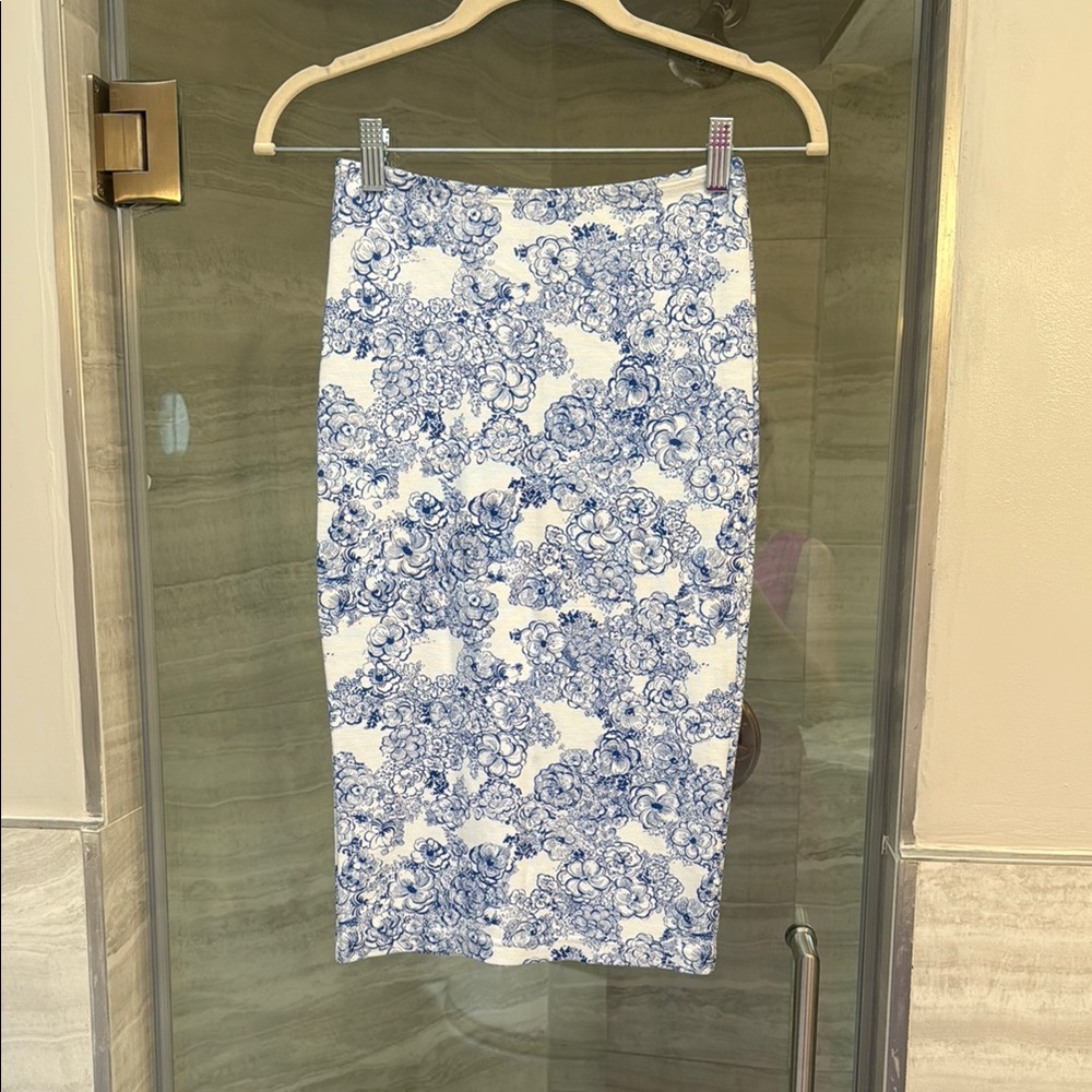 American Apparel Blue and White Pencil Skirt Casual Resort Wear